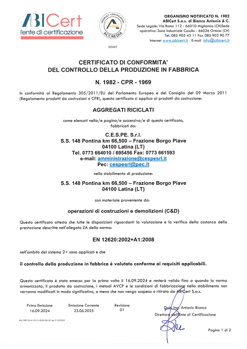 cespe certificato abicert