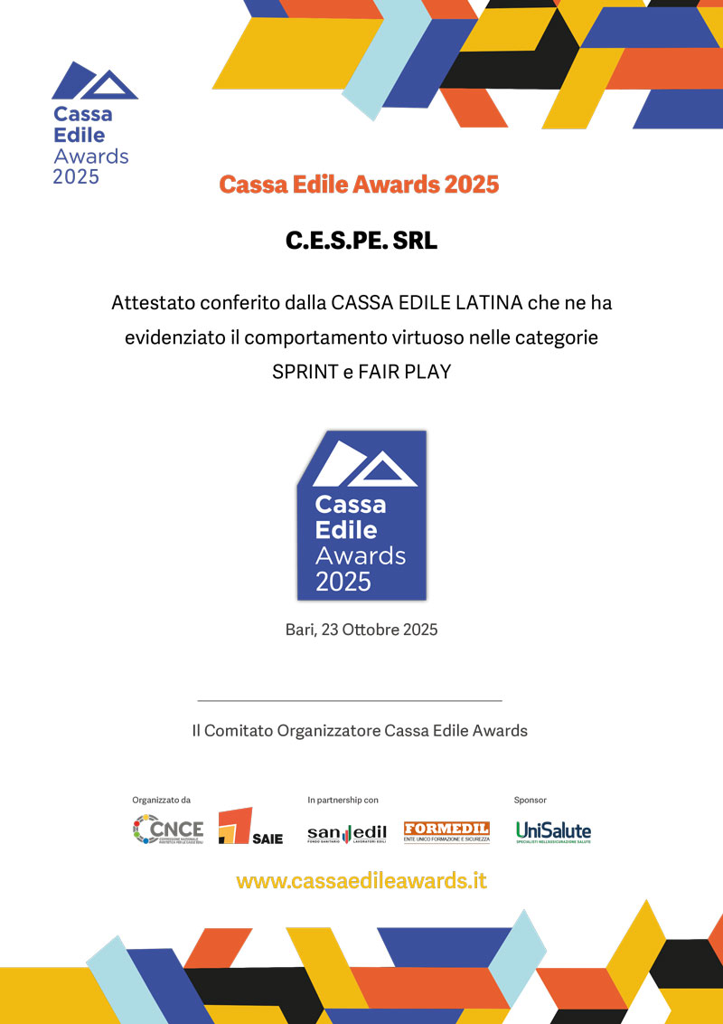 Attestato Cassa Edile 2025 Cespe