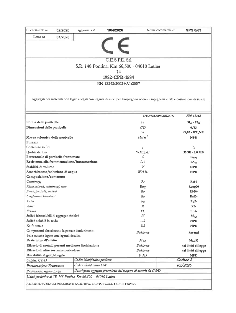cespe documento ce dop